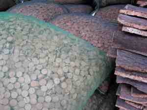 cork rings at Amurim cork factory in Ribatejo Portugal