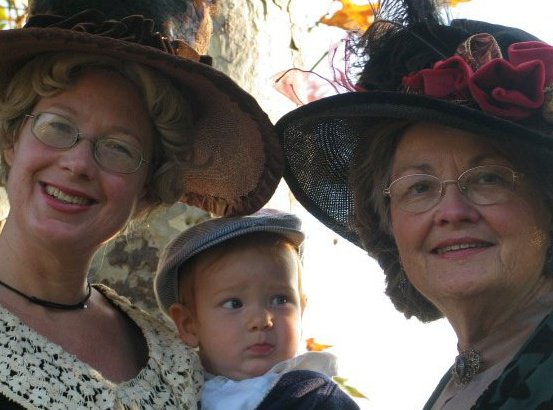 Pictured right to left, is my mom Suzanne Lawrence, my son, and my self from 2004. This was a publicity photo for a Living History Performance we did.