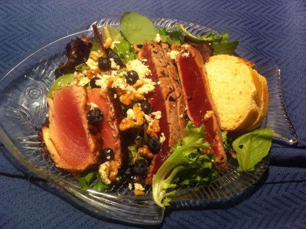 Wine Predator seared ahi salad